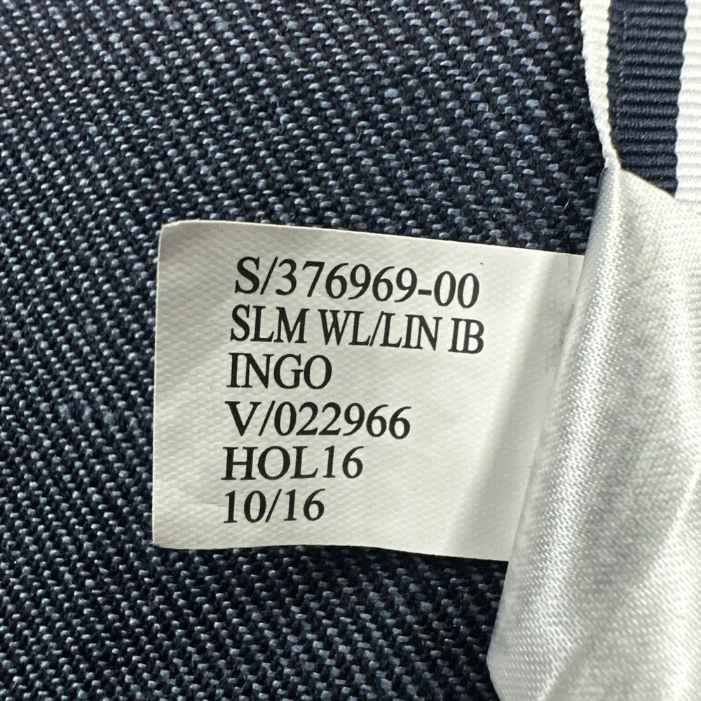 Banana Republic Blazer 40R Blue Slim Fit Wool Linen Unstructured Stretch